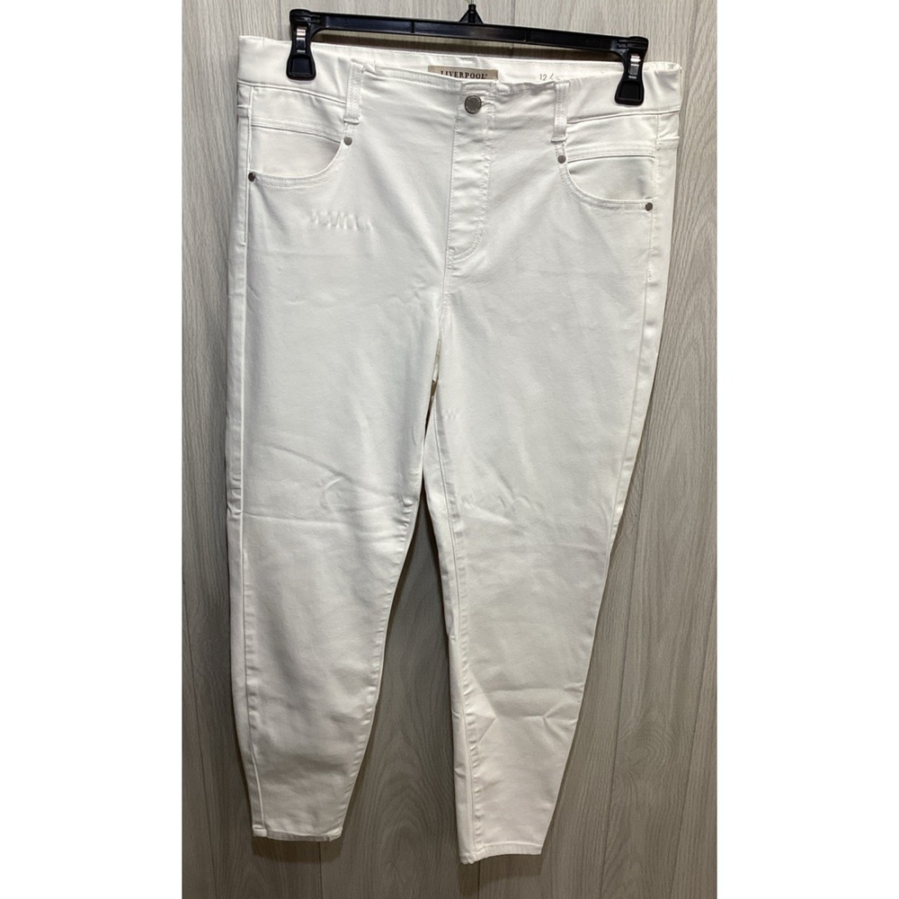 LIVERPOOL Women's (Size 12) Button Front Ankle Skinny Pants Stretch